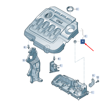 new skoda superb mk3 engine cover push-on connector 07c103226 original