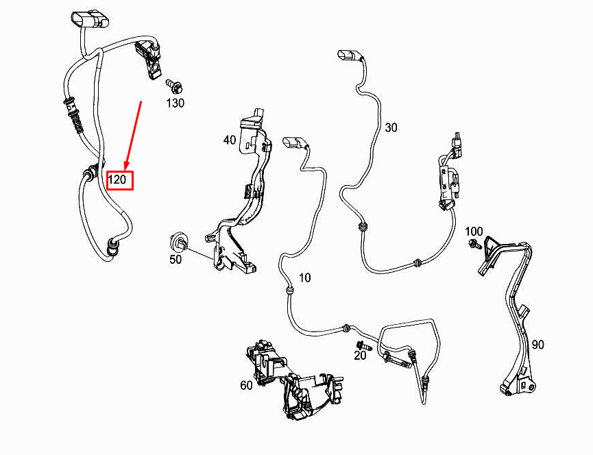 NEW MERCEDES-BENZ GLC X253 FRONT RH BRAKE INDICATOR HARNESS A2534400006 ORIGINAL
