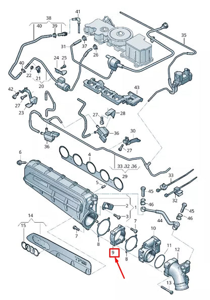 NEW AUDI RS3 ENGINE INTAKE MANIFOLD ADAPTER 07K133424