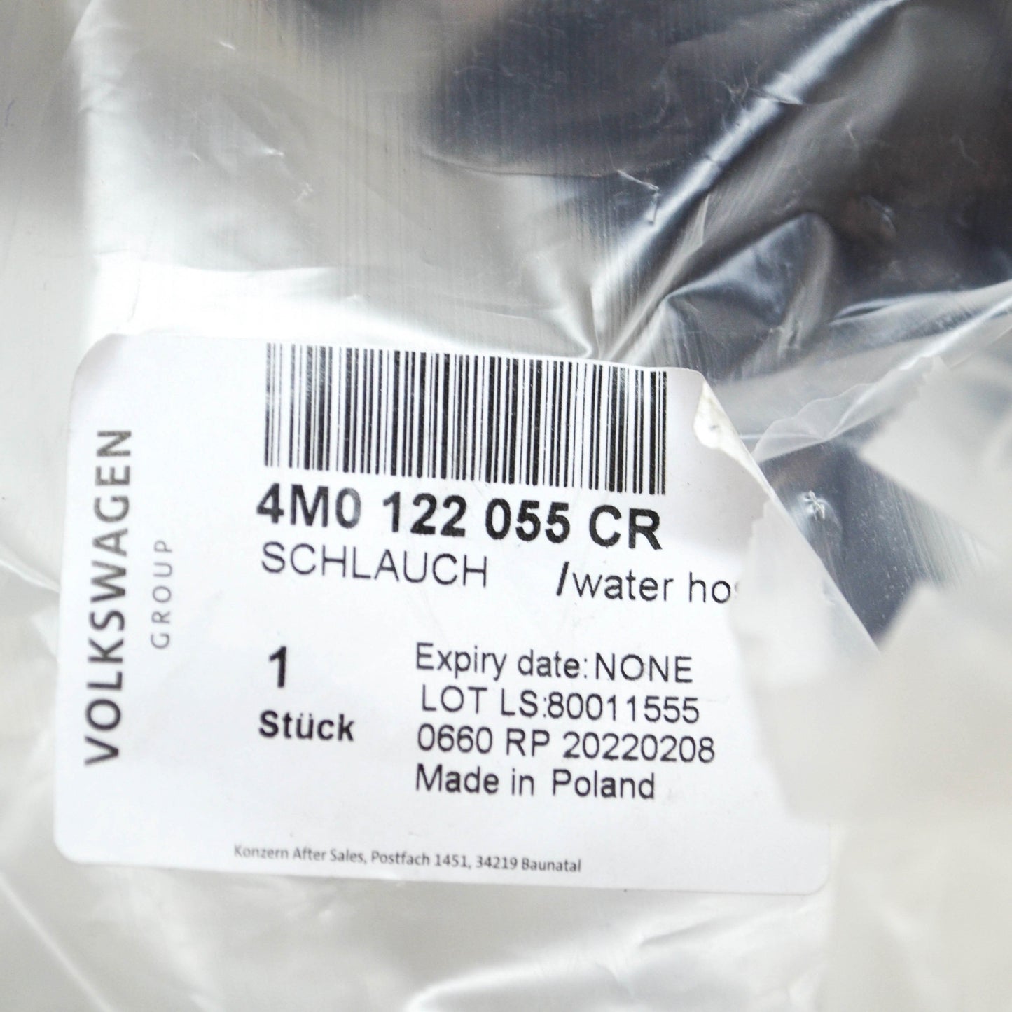 NEW AUDI Q8 LEFT COOLANT RADIATOR HOSE W RELEASE COUPLING 4M0122055CR ORIGINAL