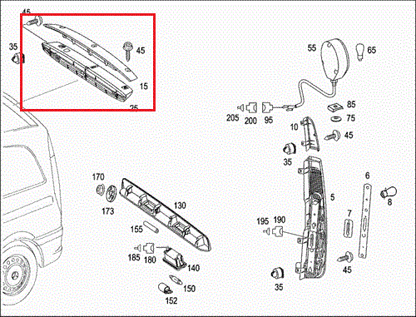 NEW MERCEDES-BENZ VITO W639 ADDITIONAL BRAKE LIGHT A6398200056 ORIGINAL