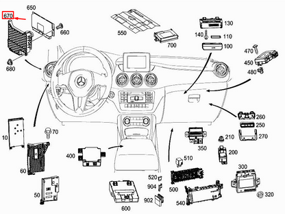 new mercedes-benz a w176 fixture control unit bracket a2465450100 original
