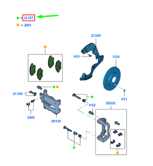 new ford ka mk2 front brake caliper locating pin bolt kit 1558036 original
