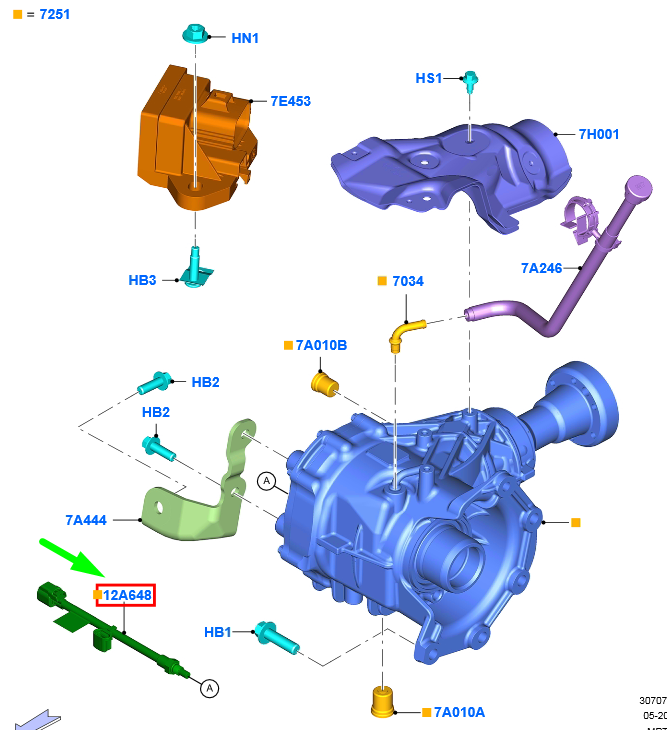 new ford kuga mk2 c520 transfer case coolant temperature sensor 2170707 original