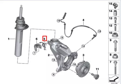 NEW BMW 1 F40 FRONT LEFT BRAKE HOSE BRACKET 34306854967 ORIGINAL