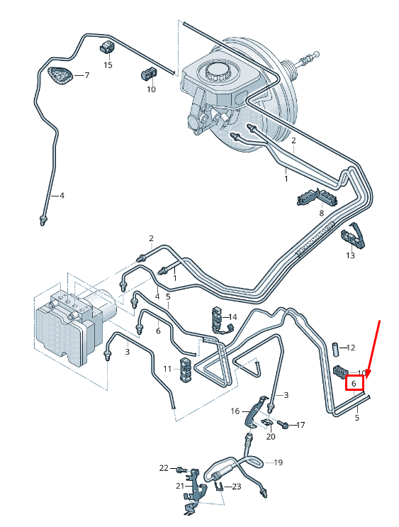 new audi q5 fy brake pipe from hydraulics to brake hose 80a614726p original