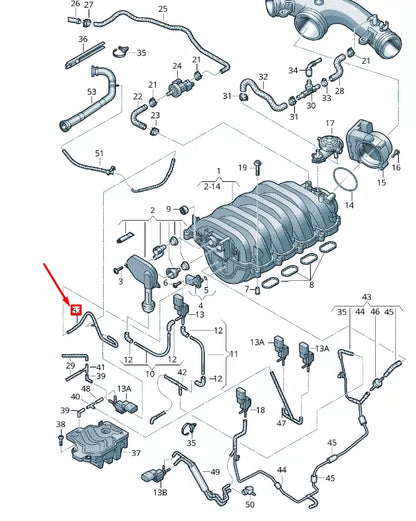 NEW VW TOUAREG 7P MK2 INTAKE VACUUM PRESSURE CONTROL LINE 079131055CS