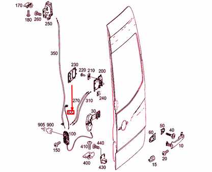 NEW MB SPRINTER 906 REAR PANEL DOOR LOCKING MECHANISM A9067600840 ORIGINAL