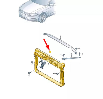 NEW VW PASSAT B8 COOLANT RADIATOR LOCK CARRIER WITH MOUNTING 3G0805588AD