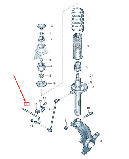 NEW SKODA RAPID NH FRONT ANTI ROLL BAR 6C0411303B ORIGINAL