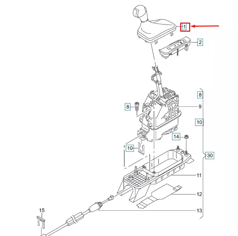 NEW AUDI RS3 QUATTRO 8V GEAR SHIFTING GRIP LHD 8V1713139AHMDB ORIGINAL