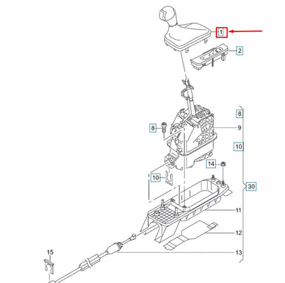 NEW AUDI RS3 QUATTRO 8V GEAR SHIFTING GRIP LHD 8V1713139AHMDB ORIGINAL