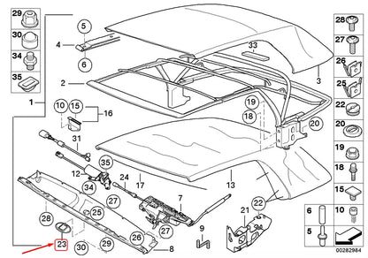 NEW BMW 3 CONVERTIBLE E46 TOP EMERGENCY MECHANISM TRIM 54348268983 ORIGINAL