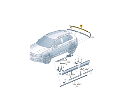 new volkswagen tiguan ad rear bumper center molding 5na853835b2zz original
