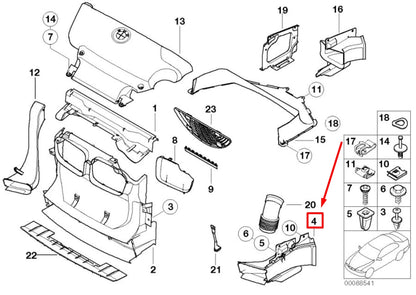NEW BMW 3 CABRIO E46 LEFT BRAKE AIR DUCT 7894699 51717894699 ORIGINAL