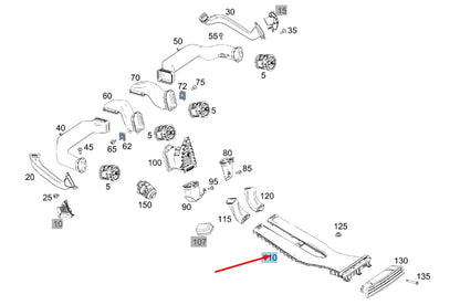 NEW MERCEDES-BENZ VITO W447 REAR COMPARTMENT AIR DUCT A4478304500 ORIGINAL