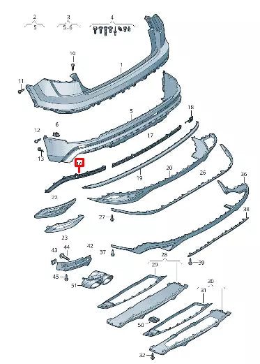 NEW AUDI Q8 4MN REAR LEFT BUMPER COVER TRIM 4M8807823A9B9