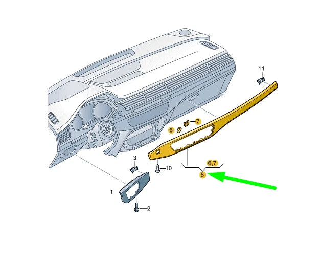 NEW AUDI A4 B9 DASH PANEL LEFT TRIM RHD 8W2853189NP5