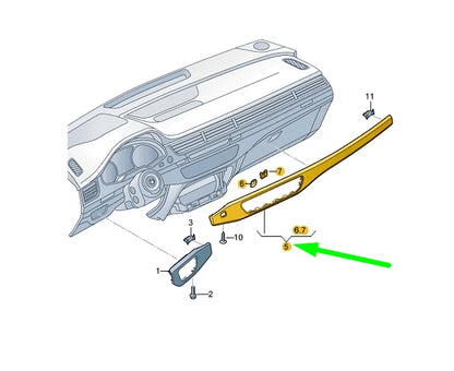 NEW AUDI A4 B9 DASH PANEL LEFT TRIM RHD 8W2853189NP5
