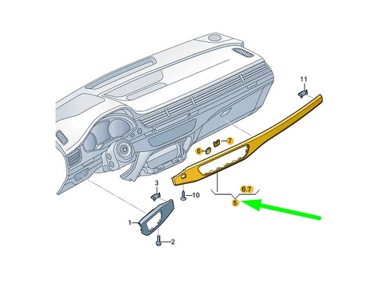 NEW AUDI A4 B9 DASH PANEL LEFT TRIM RHD 8W2853189NP5