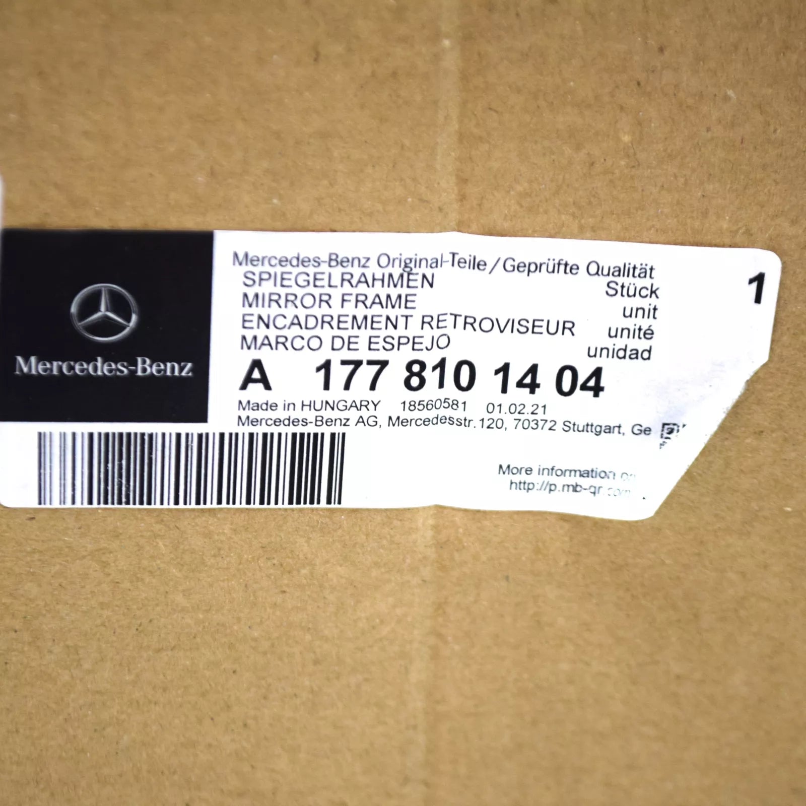 NEW MERCEDES-BENZ A W177 FRONT RIGHT DOOR MIRROR RHD A1778101404 ORIGINAL