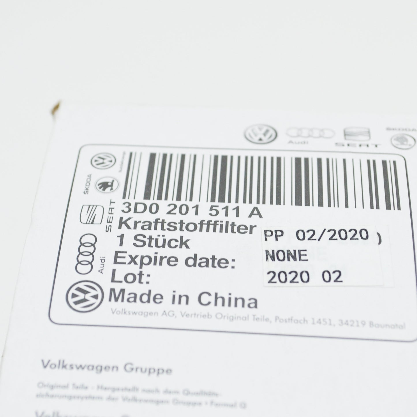 NEW VOLKSWAGEN PHAETON GP4 FUEL FILTER 3D0201511A ORIGINAL