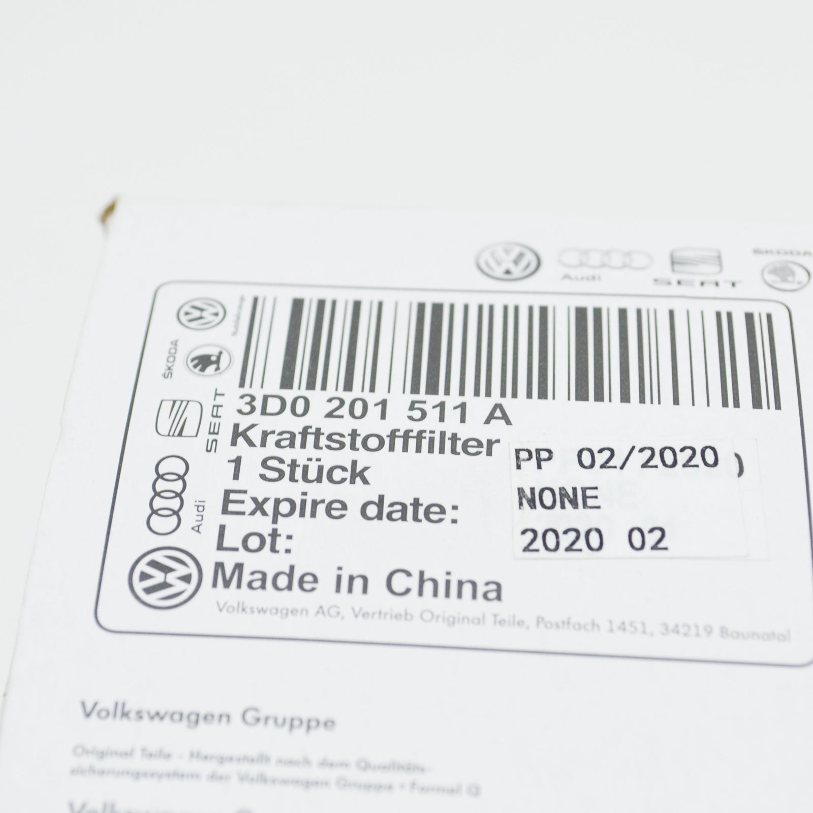 NEW VOLKSWAGEN PHAETON GP4 FUEL FILTER 3D0201511A ORIGINAL