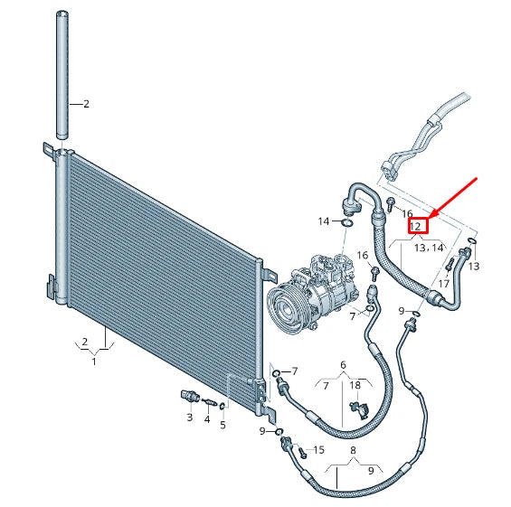 NEW AUDI Q7 4M A/C REFRIGERANT LINE 4M0816743CH ORIGINAL
