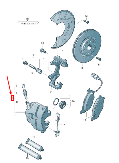 new audi a4 avant b8 front right brake caliper 8k0615124f original