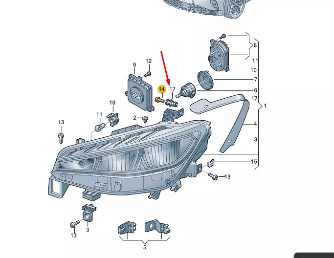 NEW VOLKSWAGEN ID.4 E21 HEADLIGHT UPPER ADJUSMENT PART 5J0941141A 2021 ORIGINAL