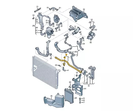 NEW VOLKSWAGEN TIGUAN AD1 COOLANT HOSE PIPE 5QF122051AB