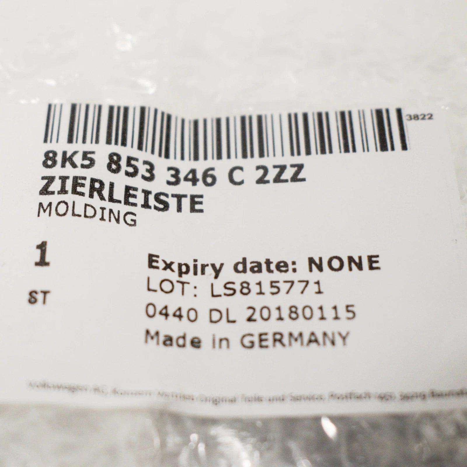 NEW AUDI A4 8K REAR RIGHT SIDE WINDOW CHROME TRIM STRIP 8K5853346C2ZZ