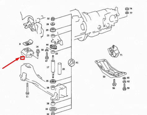 NEW MB SALOON W123 FRONT LEFT ENGINE RUBBER MOUNTING A1232415013 ORIGINAL
