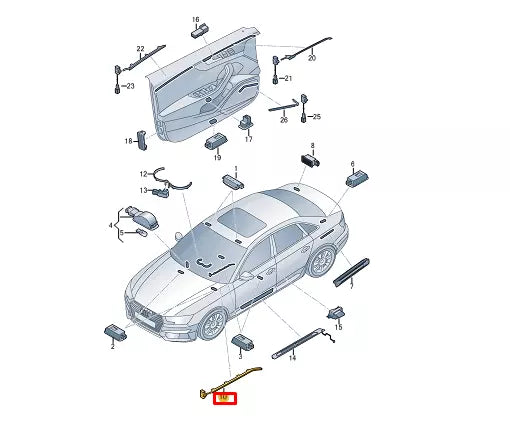 NEW AUDI A4 B9 AVANT RIGHT DOOR PANEL CARD LIGHT FIBRE 8W0947094 ORIGINAL