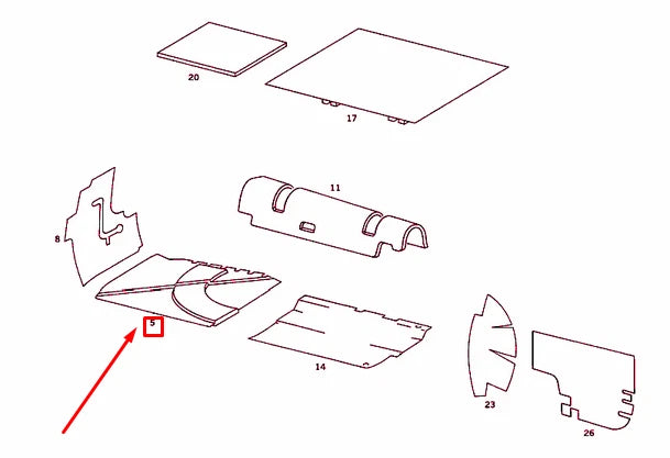 NEW MERCEDES-BENZ SL R107 FRONT RIGHT FLOOR INSULATION A1076821401 ORIGINAL