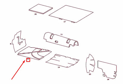 NEW MERCEDES-BENZ SL R107 FRONT RIGHT FLOOR INSULATION A1076821401 ORIGINAL