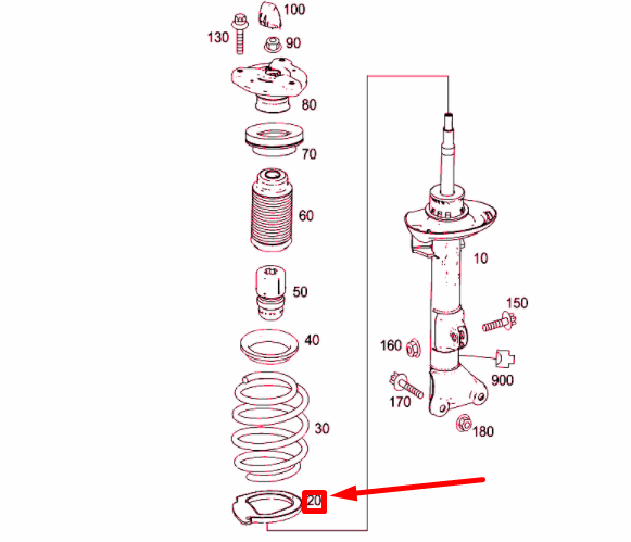 NEW MERCEDES-BENZ C W204 FRONT LOWER SPRING ISOLATOR SHIM A2043210184 ORIGINAL