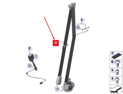 new bmw x2 f39 front left seatbelt 72117441659 7441659 original