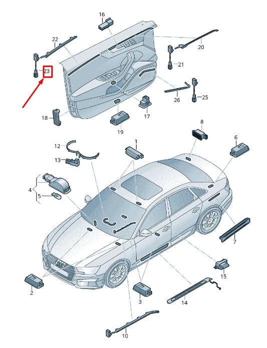 NEW AUDI A4 AVANT B9 REAR RIGHT DOOR QUARTER PANEL LED MODULE 8W0947355F