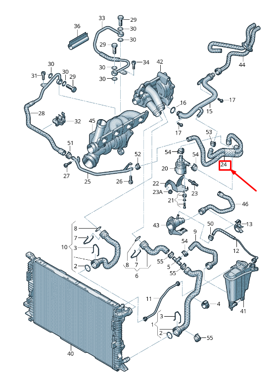 NEW AUDI A4 ALLROAD B8 ENGINE COOLANT HOSE 06H121057BA ORIGINAL
