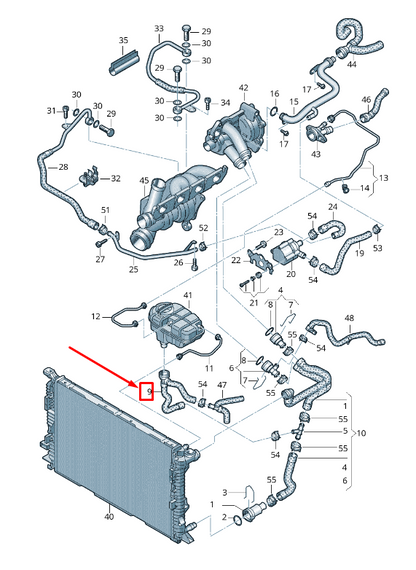 new audi a6 avant c7 coolant hose with quick release coupling 4g0122109j