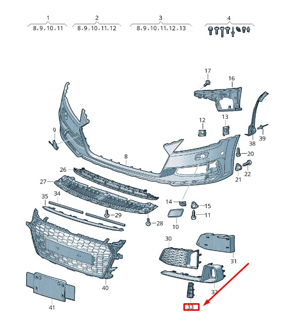 NEW AUDI TT FV FRONT LEFT BUMPER GRILLE 8S0807925 ORIGINAL