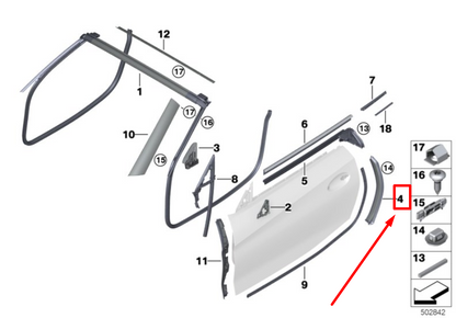new bmw z4 g29 front left door edge guard 7441469 51337441469 original
