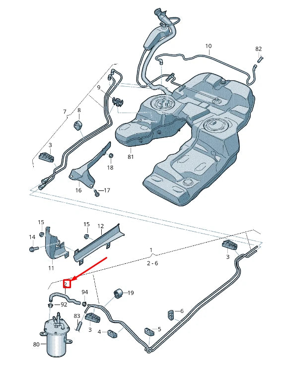 NEW VW TOUAREG 7P FUEL FILLER HOSE 7P6201905A