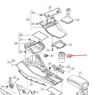 NEW AUDI Q3 F3 ASHTRAY 83A857951V58 ORIGINAL