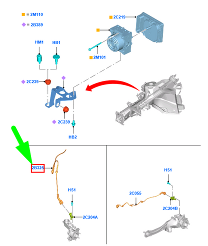 new ford focus mk3 c346 front abs sensor wire assy 1821867 bv6t-2b325-ab