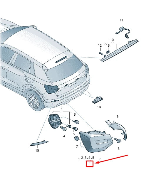 NEW AUDI Q2 GA REAR RIGHT TAILLIGHT 81A945070C ORIGINAL