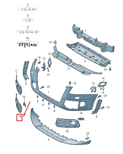 NEW AUDI Q5 8R FRONT RIGHT BUMPER AIR VENT GRILLE 8R0807682TBJI ORIGINAL