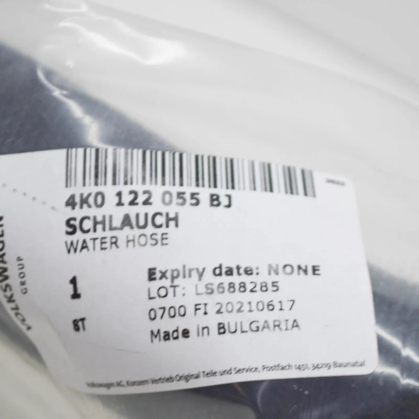 NEW AUDI A6 AVANT C8 ENGINE COOLING HOSE 4K0122055BJ