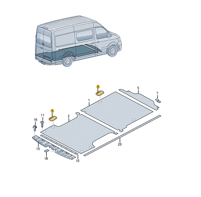 new vw crafter sz floor covering metal lashing eye cover 7c0863439 original